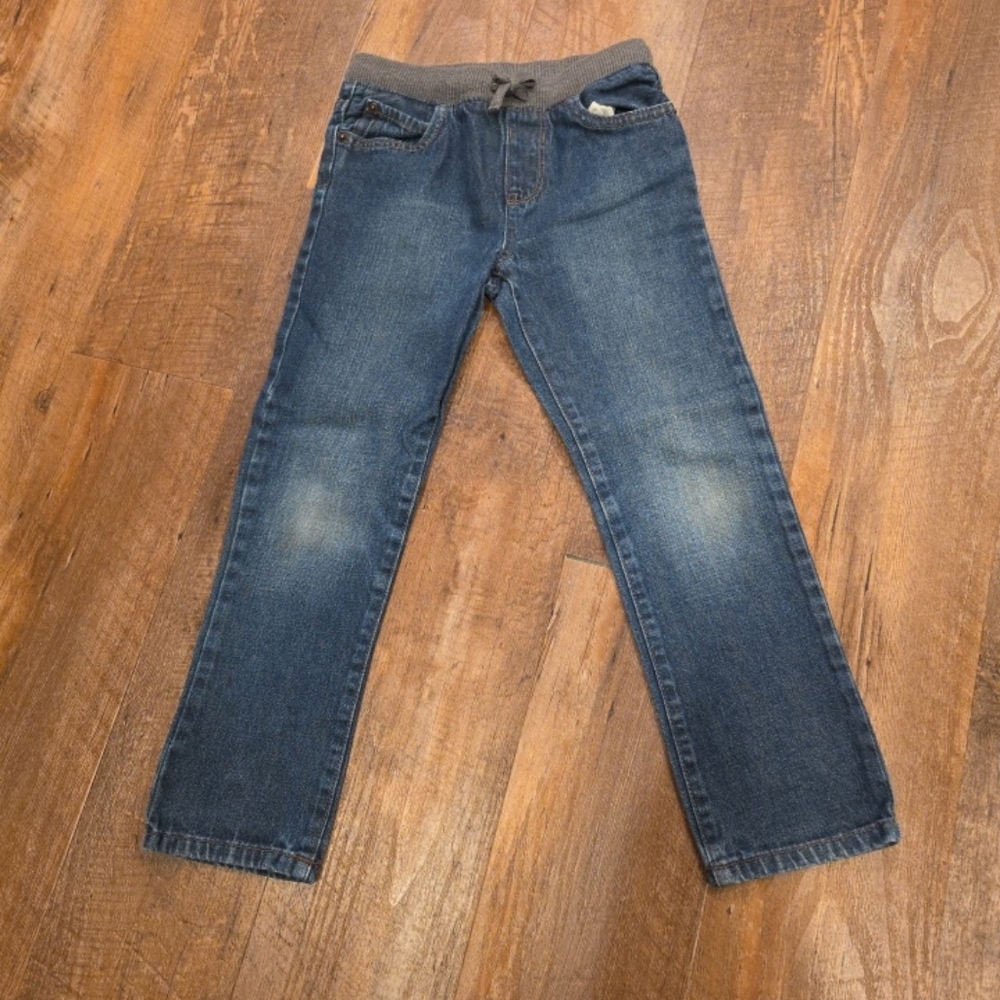 Girls Place Pull-On Straight-Leg Jeans in Dark Blue Size 7